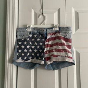 Patriotic American jean shorts